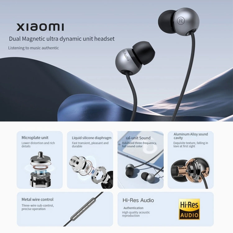 Écouteurs magnétiques super dynamiques d'origine Xiaomi, longueur : 1,28 m, CDTEJ001LS